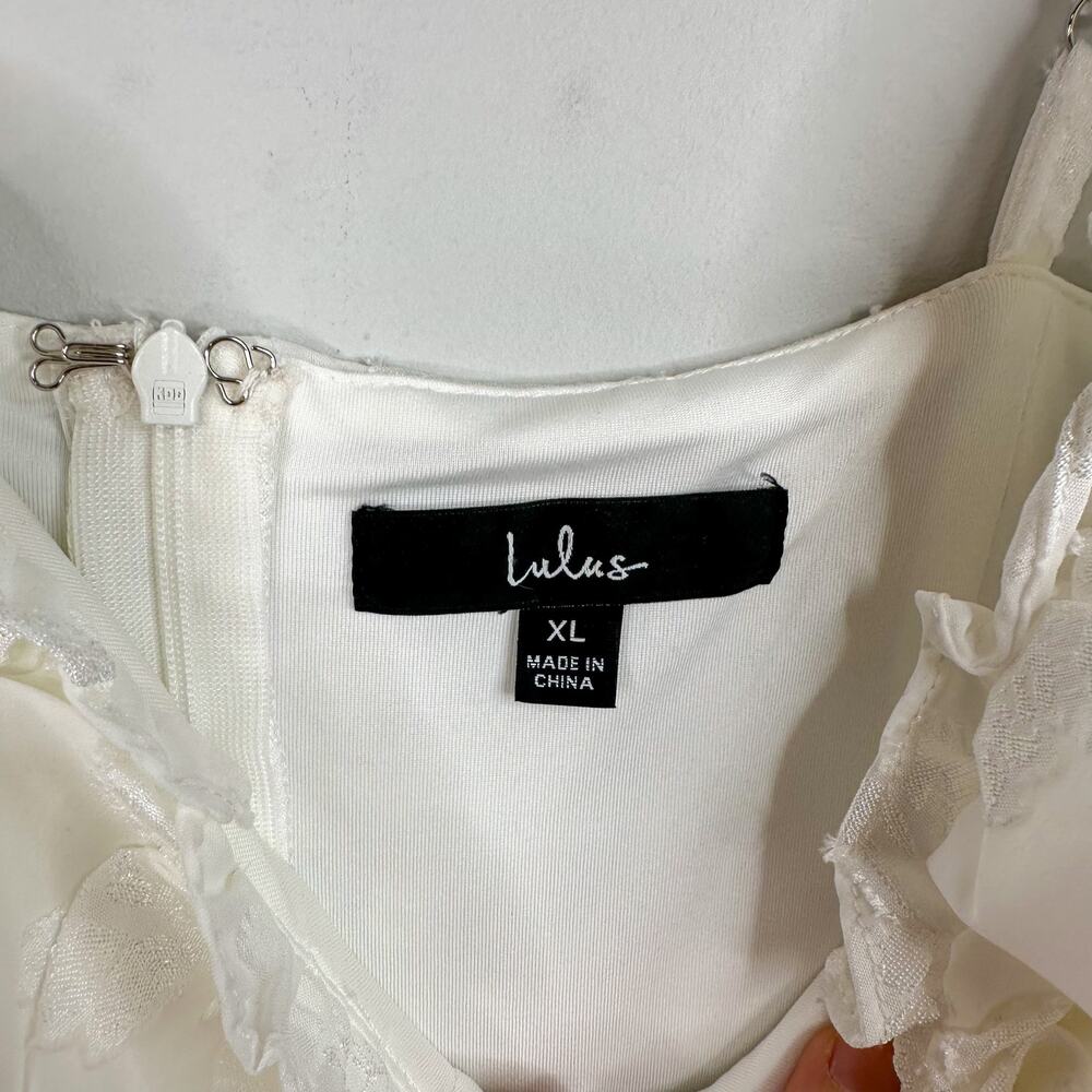 Lulus Dearest Darling White Burnout Floral Jacquard Bustier Mini Dress - Picture 6 of 10